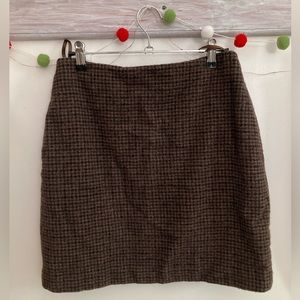 Uniqlo 80% wool short winter plaid skirt
